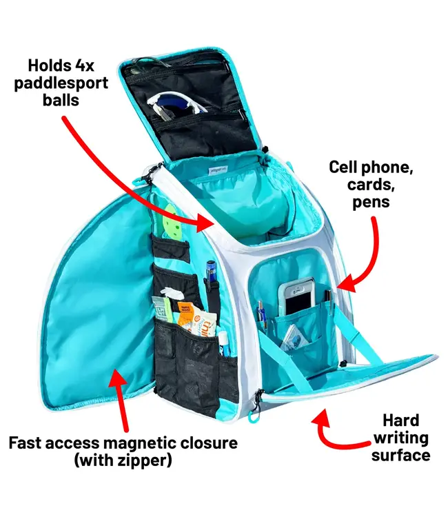 oktō Rec Lite Ultimate Paddle Sport Backpack White & Teal