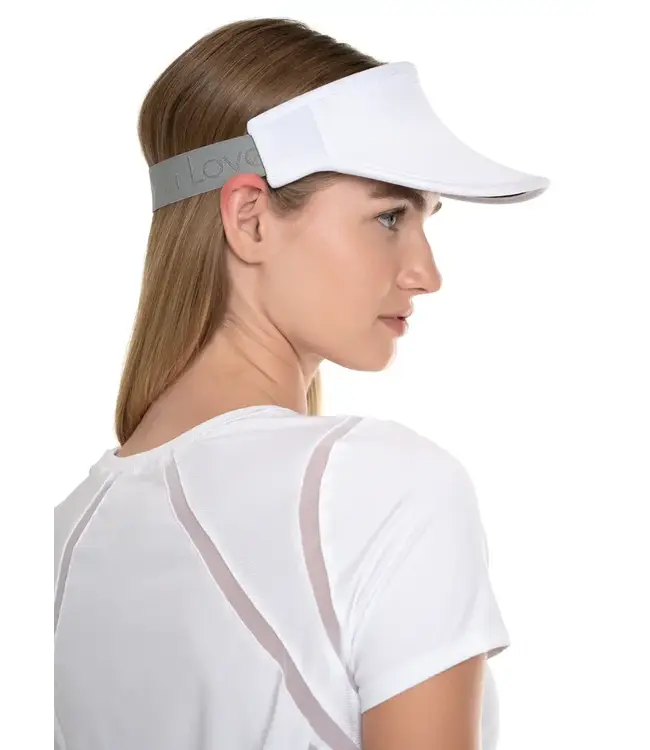 Lucky In Love Lucky Logo Stretch Visor White