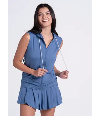 Lucky In Love Lucky Day Hoodie Vest Steel Blue W's