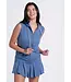 Lucky In Love Lucky Day Hoodie Vest Steel Blue W's