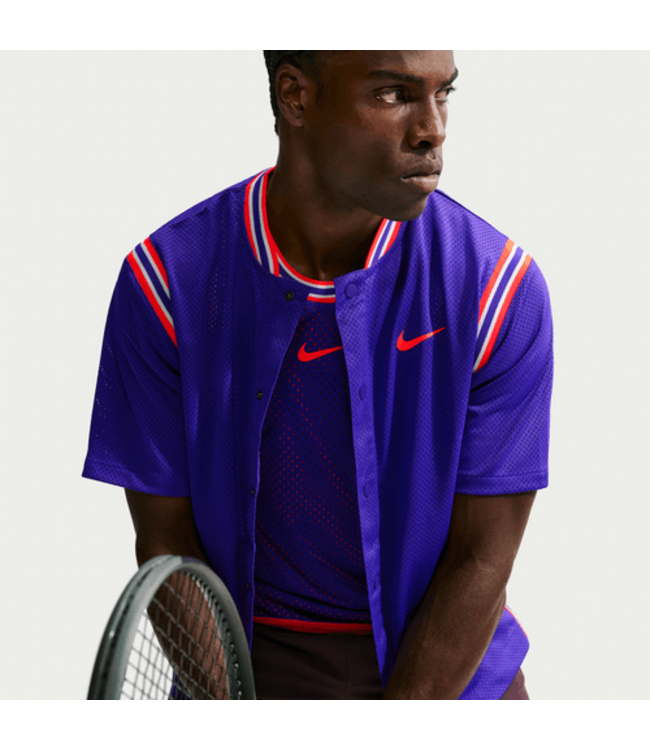 Nike NikeCourt Slam Dri-FIT Button-Up Top Dark Concord/Bright Crimson M's