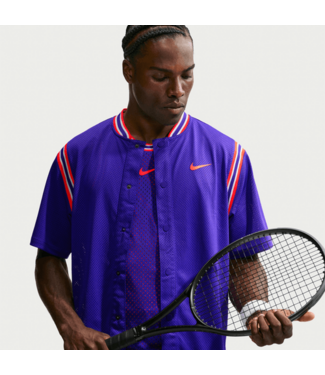 Nike NikeCourt Slam Dri-FIT Button-Up Top Dark Concord/Bright Crimson M's