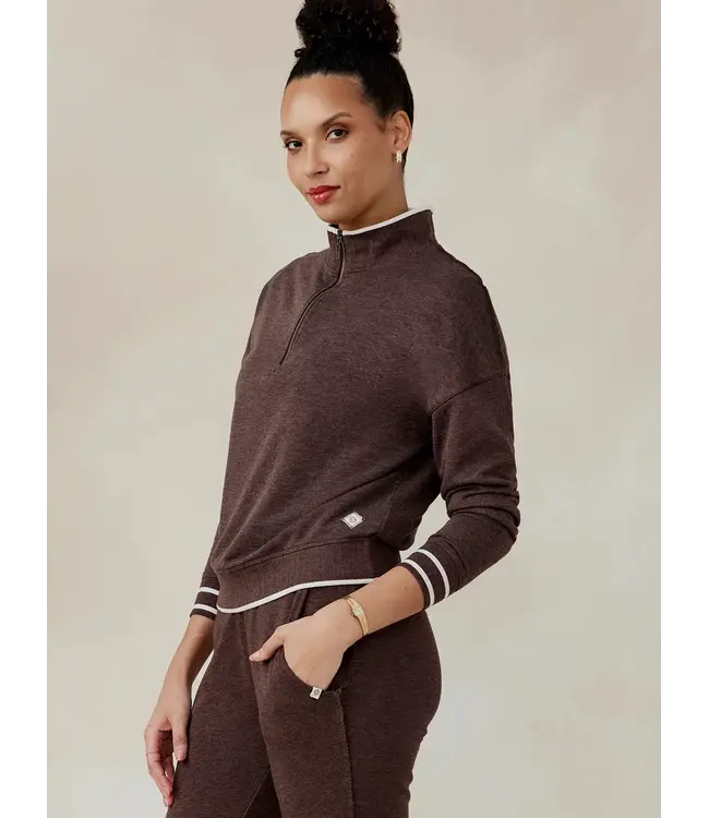 Tasc Stadium French Terry Half Zip Mocha W's