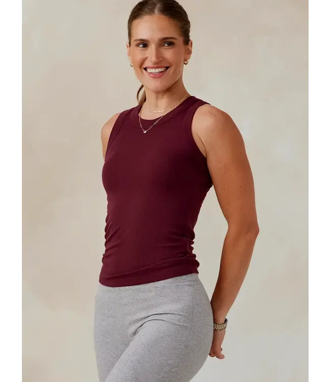 Tasc MicroLuxe Rib Tank Wineberry W's