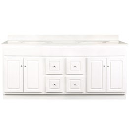 BKS Glossy White Vanity Cabinet 72"W x 21"D x 34 ½"H