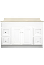 BKS Glossy White Vanity Cabinet 48"W x 18"D x 34 ½"H - 2 Doors, 4 Dra (2L,2R), Top Blank