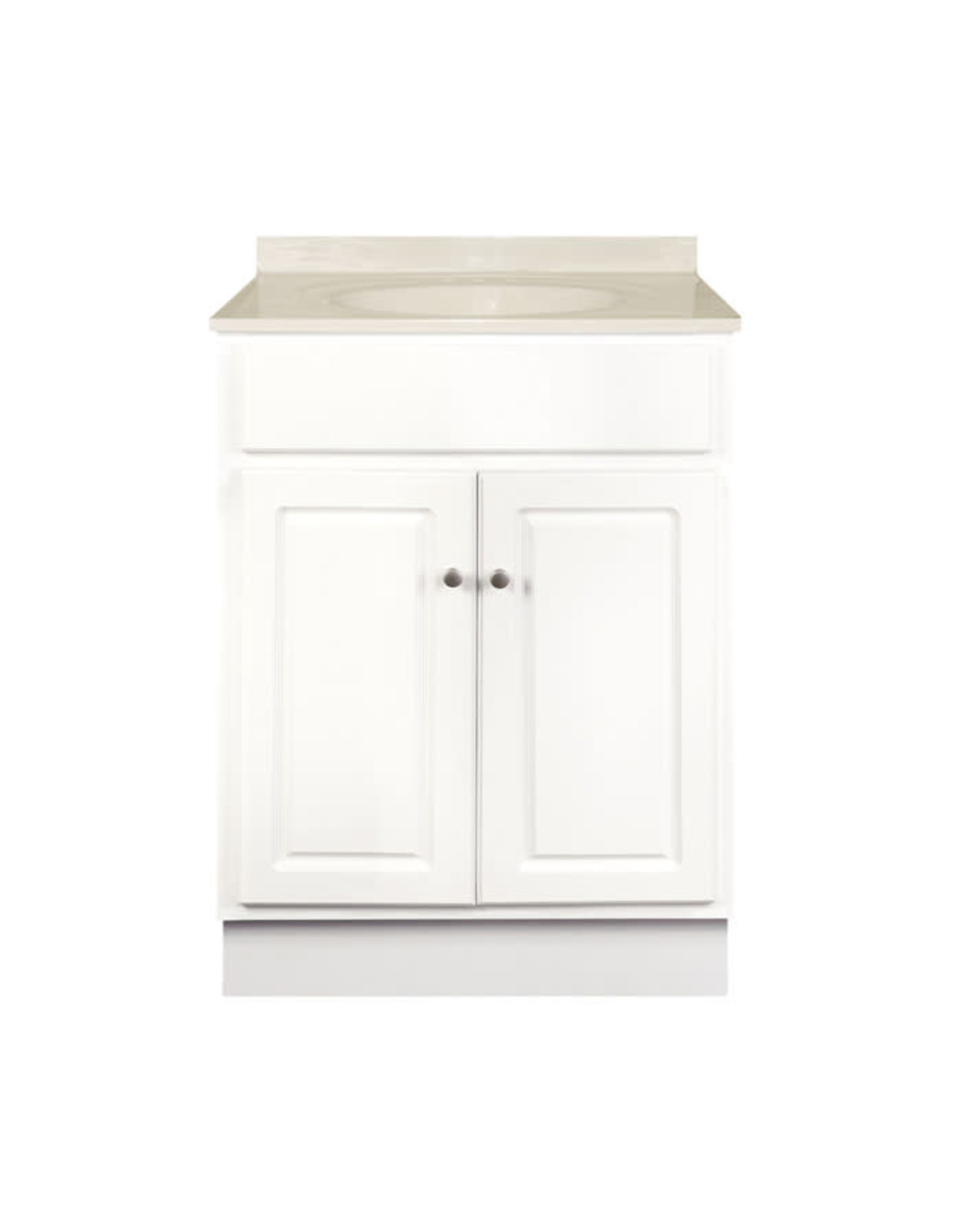 BKS Glossy White Vanity Cabinet 24"W x 21"D x 34 ½"H - 2 Doors, Top Blank