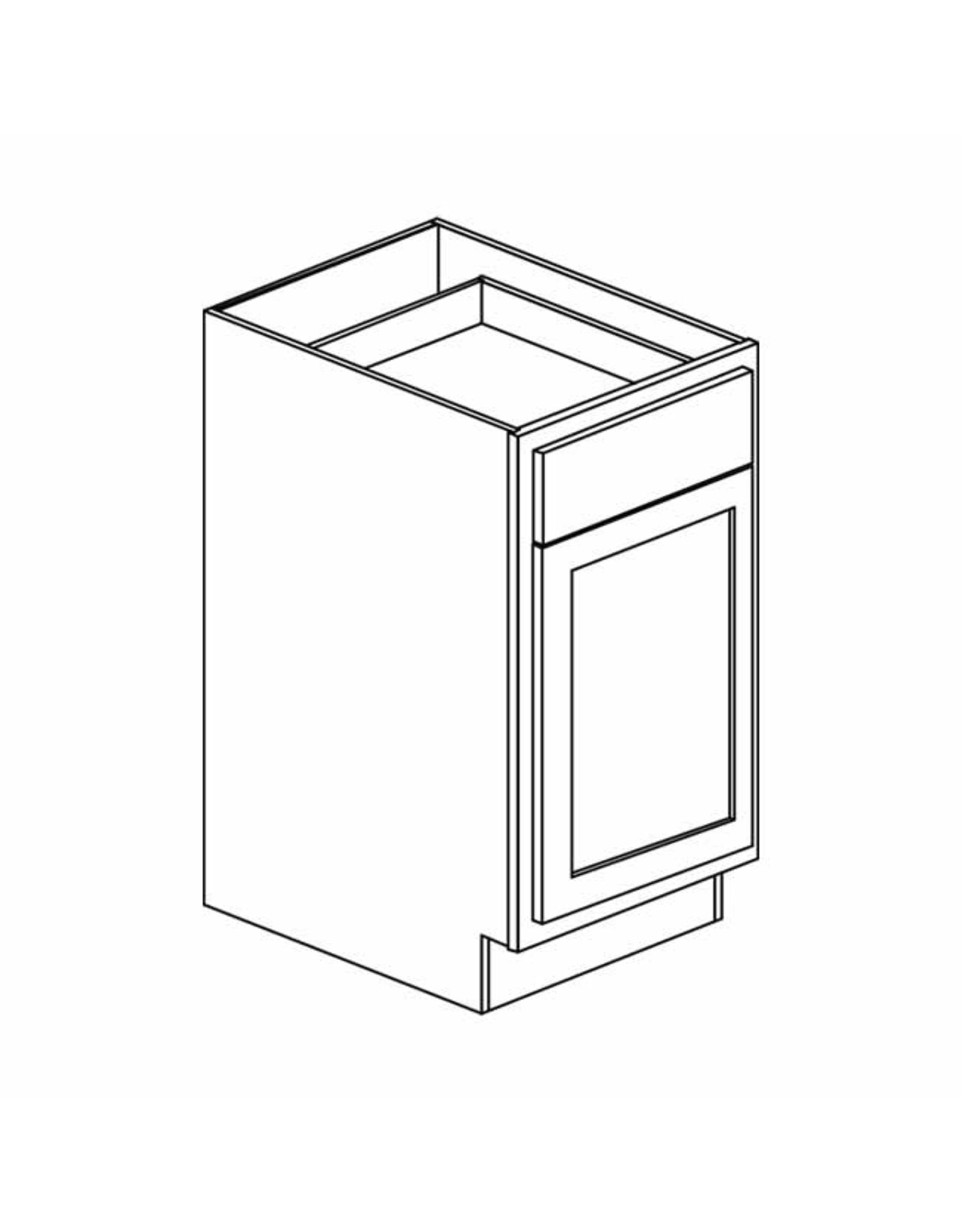 BKS Cabinet Shaker White Base: 12"W x 34 ˝"H x 24"D - 1 Door, 1 Drawer B12