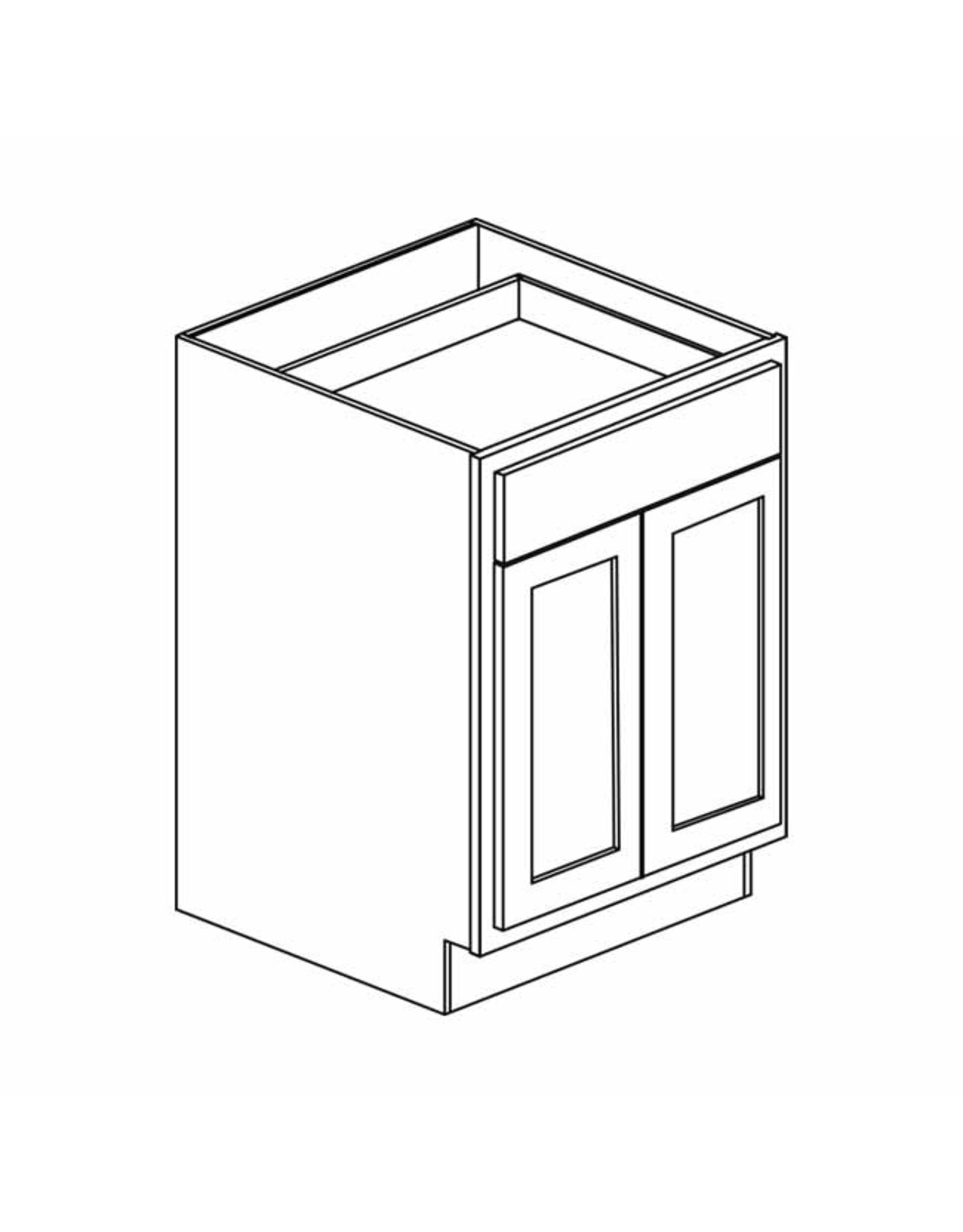 BKS Cabinet Shaker White Base: 24"W x 34 ˝"H x 24"D - 2 Door, 1 Drawer B24