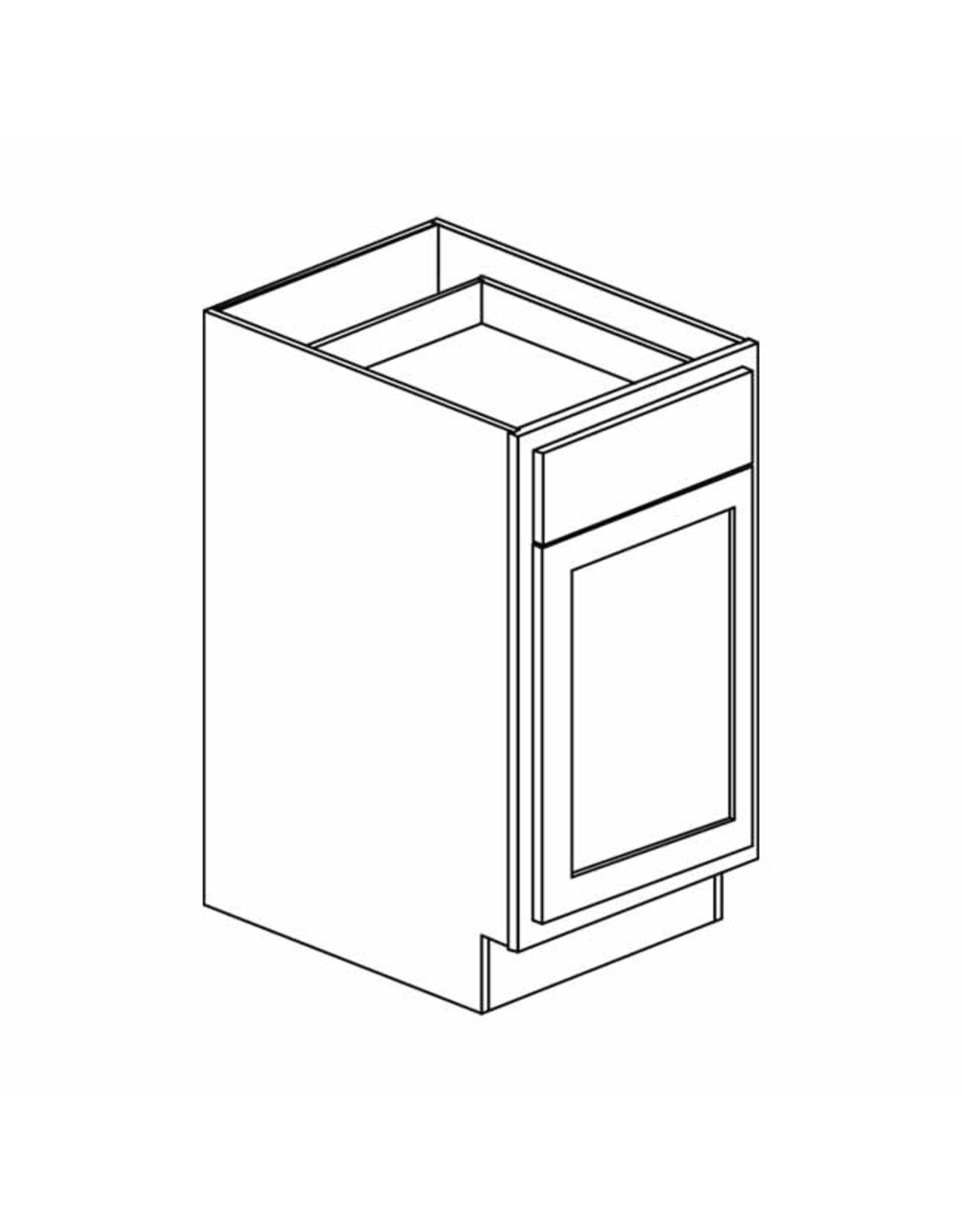 BKS Cabinet Shaker White Base: 21"W x 34 ˝"H x 24"D - 1 Door, 1 Drawer