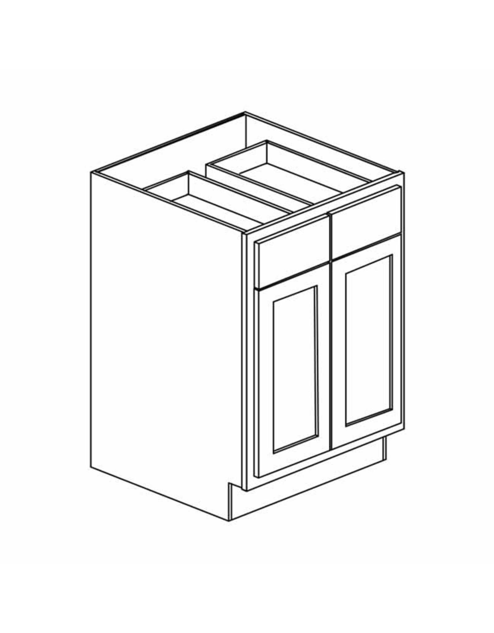 BKS Cabinet Shaker White Base: 36"W x 34 ˝"H x 24"D - 2 Door, 2 Drawer B36