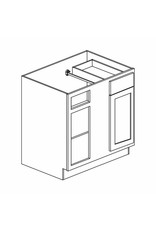 BKS Cabinet Shaker White Base Blind Corner: 39"W x 34 ˝"H x 24"D -1 Door, 1 Drawer BBC3942
