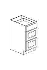 BKS Cabinet Shaker White Drawer Base: 15"W x 34 ˝"H x 24"D - 3 Drawer DB15-3