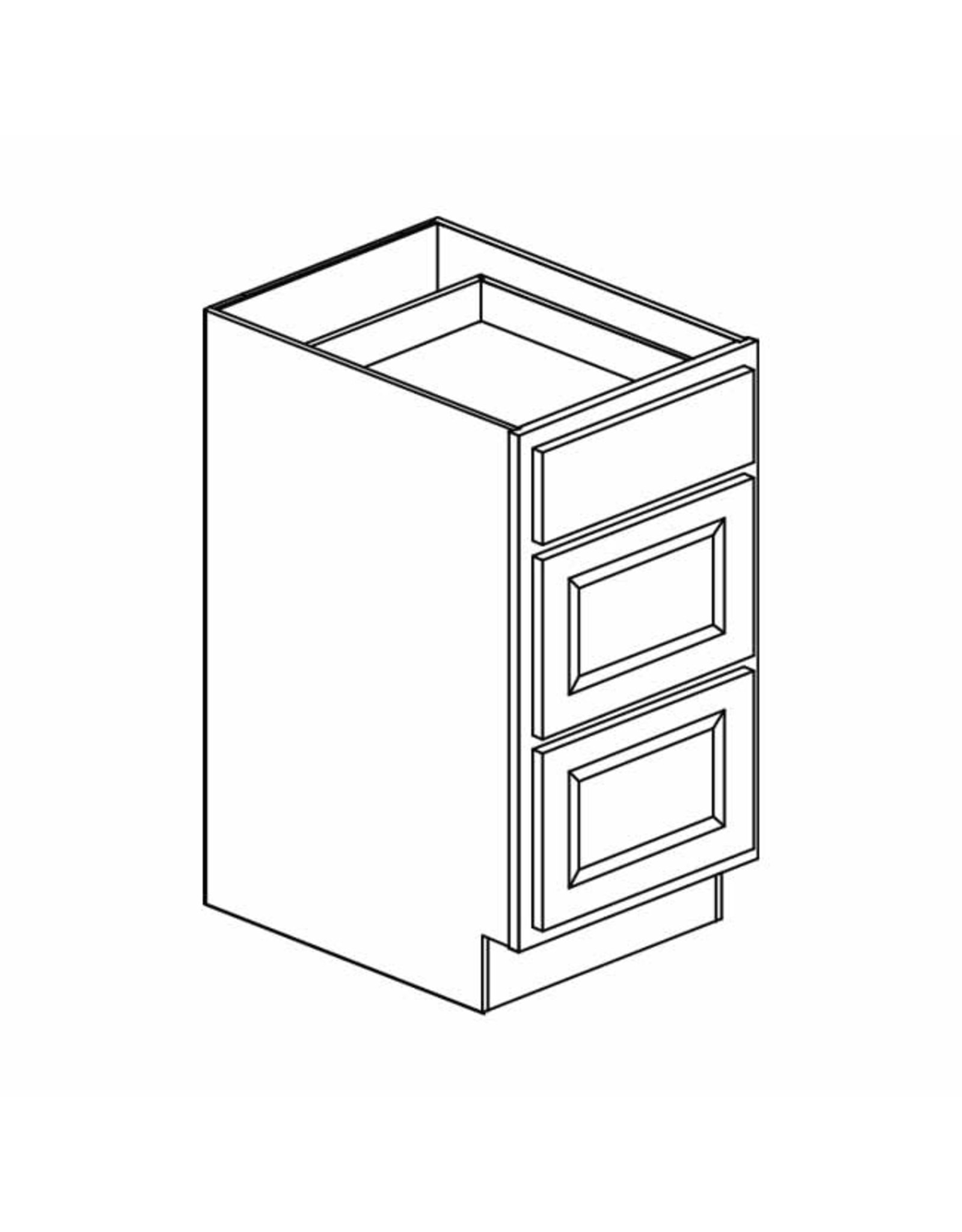 BKS Cabinet Shaker White Drawer Base: 24"W x 34 ˝"H x 24"D - 3 Drawer DB24-3