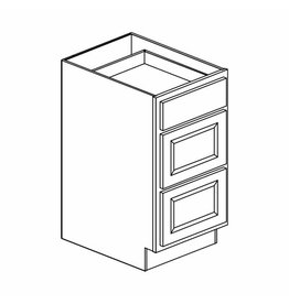 BKS Cabinet Shaker White Drawer Base: 24"W x 34 ˝"H x 24"D - 3 Drawer DB24-3