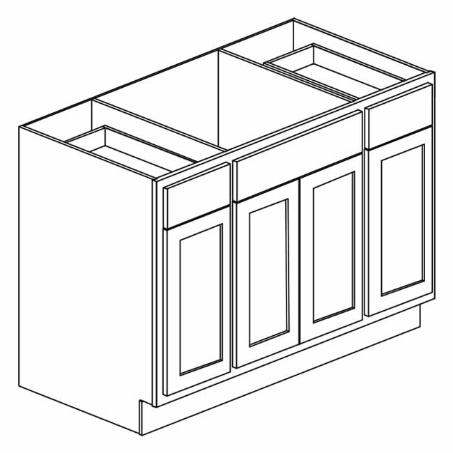 Sink Base Cabinet - Chadwood Shaker - 60 Inch W x 34.5 Inch H x 24 Inch D