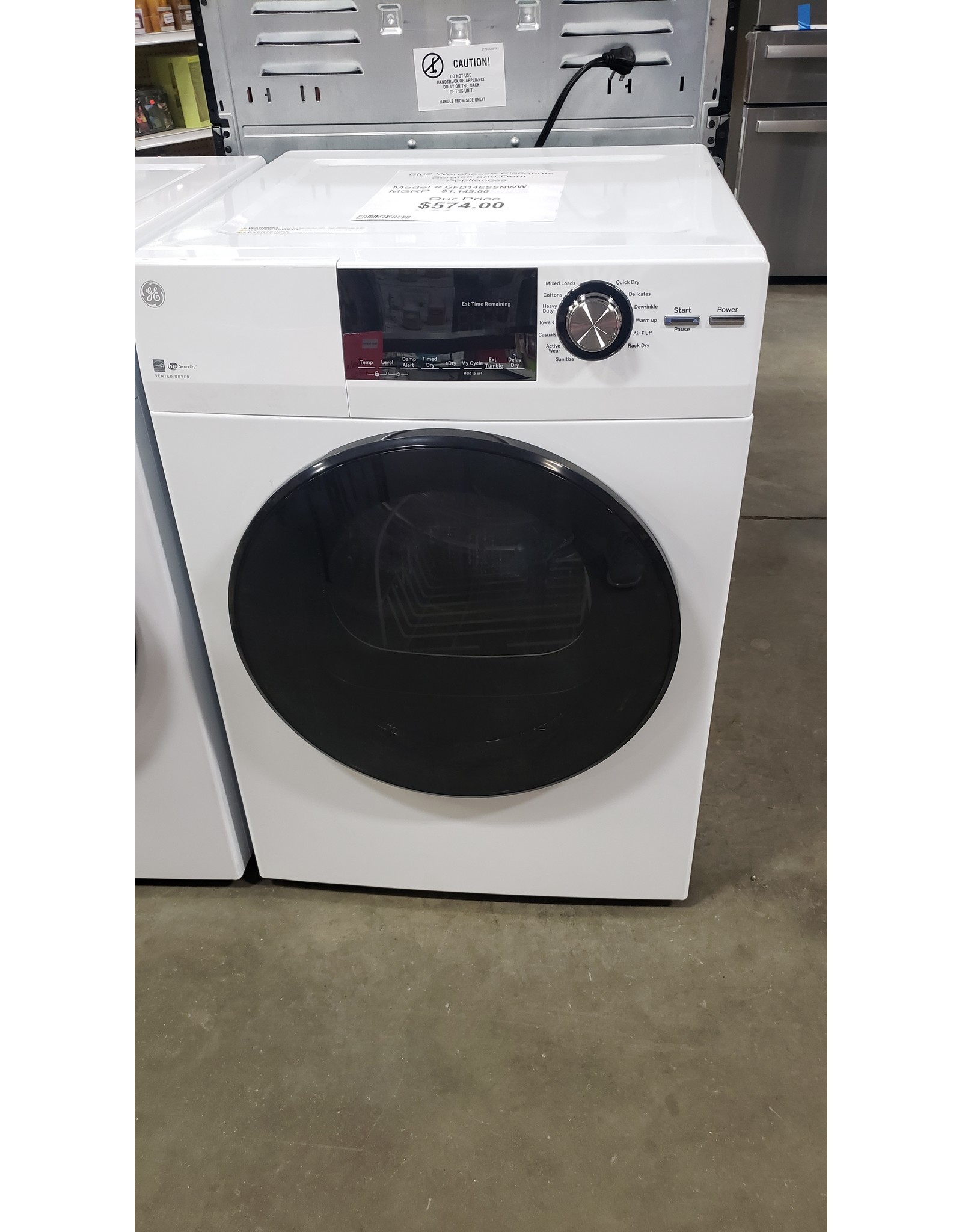 BWD Scratch & Dent GE Electric Dryer GFD14ESSNWW