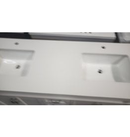 BWD 61" Double Bowl Engineered Stone Vanity Top B