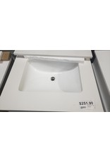 BWD 25x22 Quartz Vanity Top White W/White Basin A