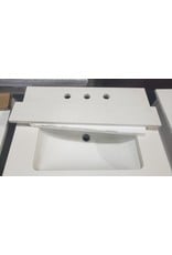 BWD 25x22 Quartz Vanity Top White W/White Basin A