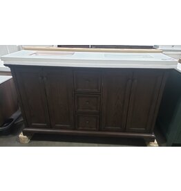 BWD Whalen 60" Portage Peak Oak Double Vanity W/Top