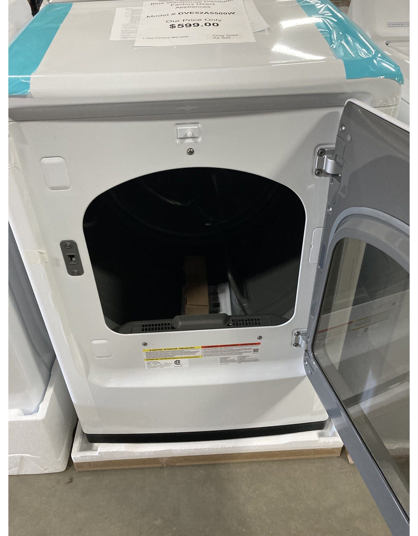 Climatic Samsung DVE52A5500W Electric Dryer New