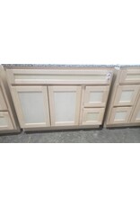 BKS Unfinished Shaker Vanity: 42"W x 21"D x 34 ½"H - 2 Doors, 2 Dra (R), Top Blank V4221D