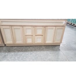 BKS Unfinished Shaker Vanity: 72"W x 21"D x 34 ½"H - 4 Doors, 4 Dra, Top Blank V7221D