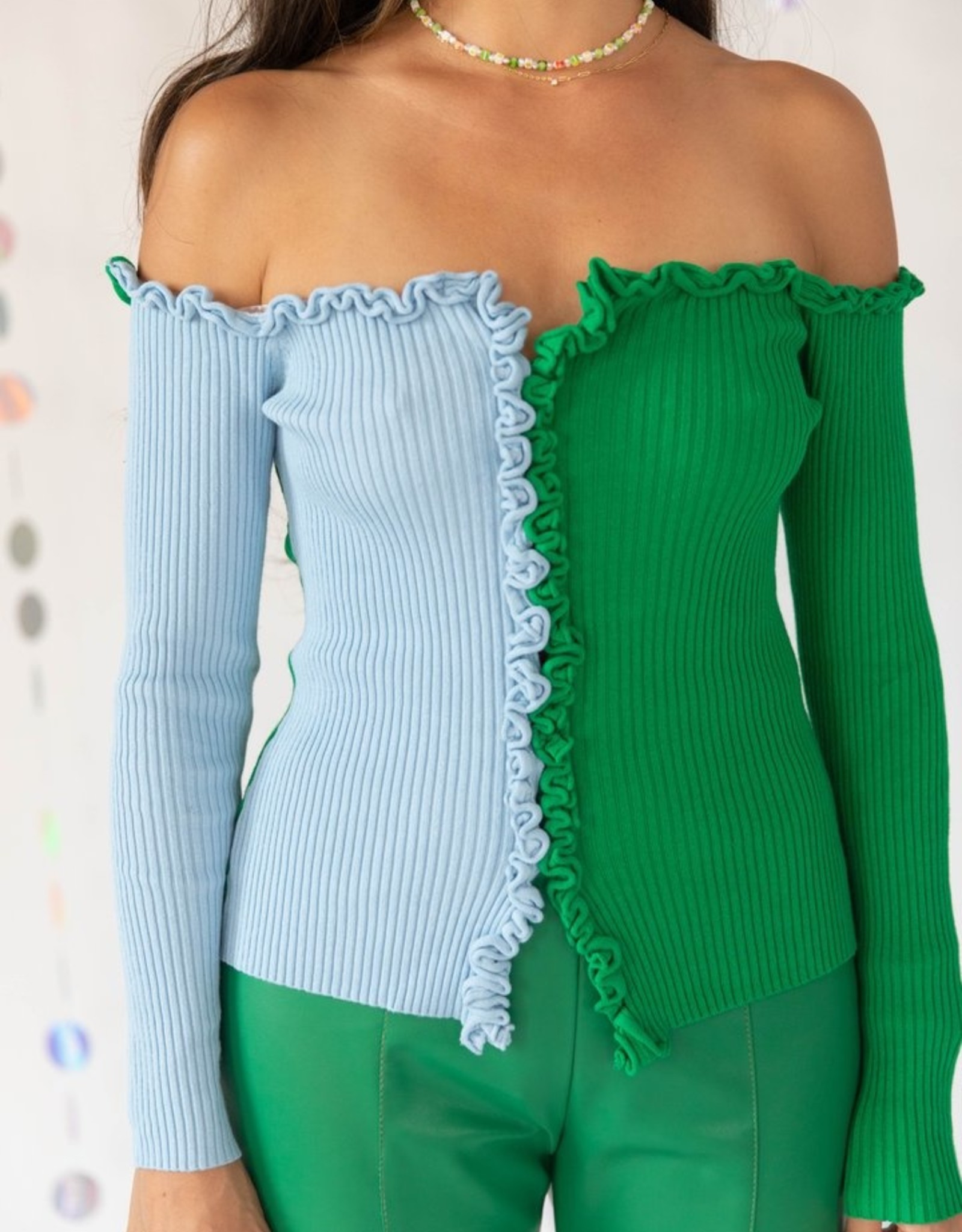 off shoulder sweater top