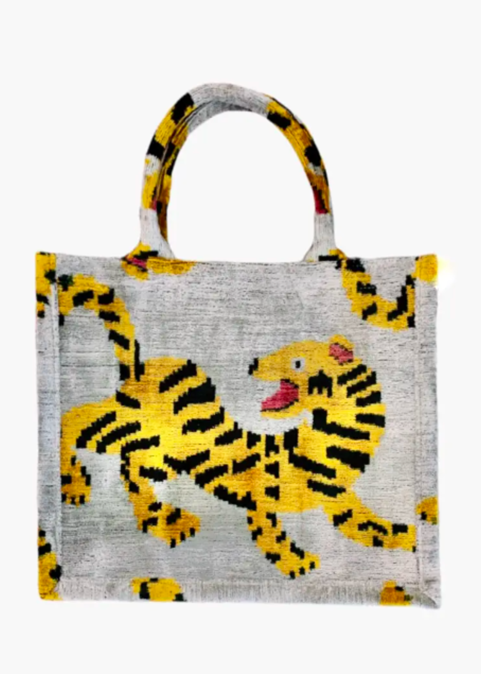 AYCA DESIGN Silk Velvet Ikat Large Tote Bag