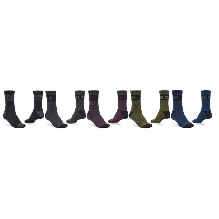 Globe Globe Horizons Crew Sock 5 Pack | Dark Assorted