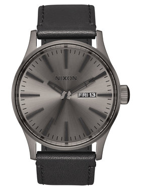 Nixon Nixon Sentry Leather | Gunmetal/Black