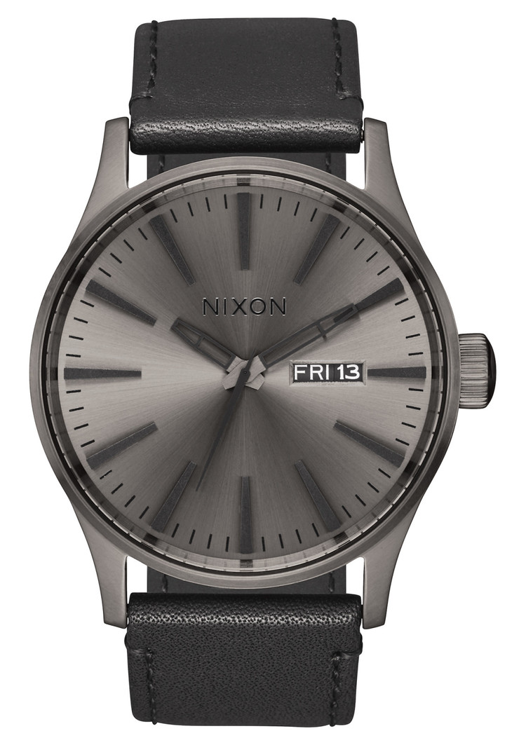 Nixon Nixon Sentry Leather | Gunmetal/Black