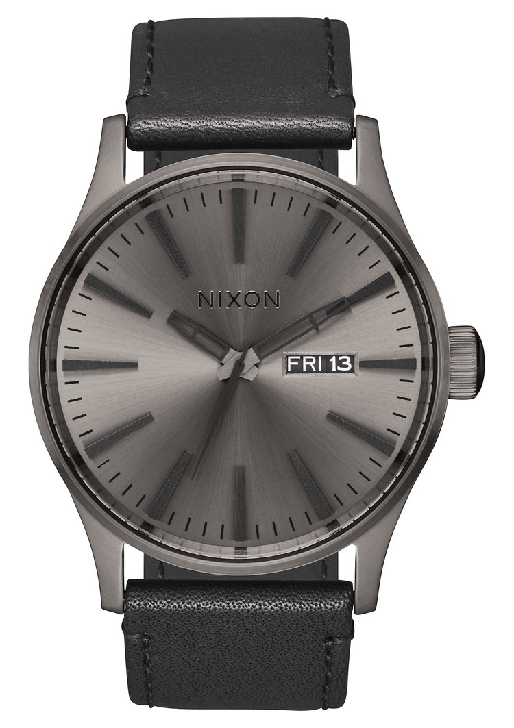 Nixon Nixon Sentry Leather | Gunmetal/Black