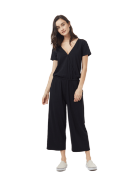 Tentree Tentree Womens BLAKELY SHORTSLEEVE KNIT JUMPSUIT | METEORITE BLACK