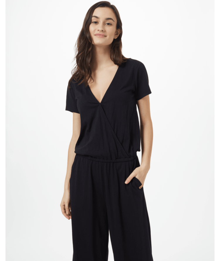 Tentree Tentree Womens BLAKELY SHORTSLEEVE KNIT JUMPSUIT | METEORITE BLACK