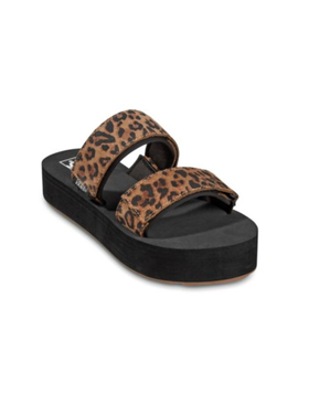 Vans VANS W CAYUCAS SLIDE MEGA PLATFORM | (4Y5) (SUEDE LEOPARD) CHIPMUNK/MARSHMALLOW