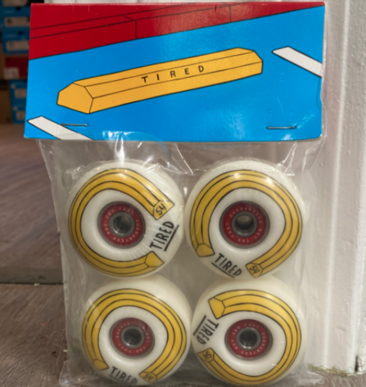 TIRED WHEELS W/BEARINGS PARKING BLOCK