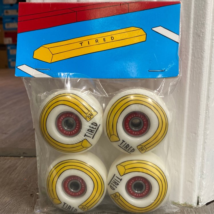 TIRED WHEELS W/BEARINGS PARKING BLOCK