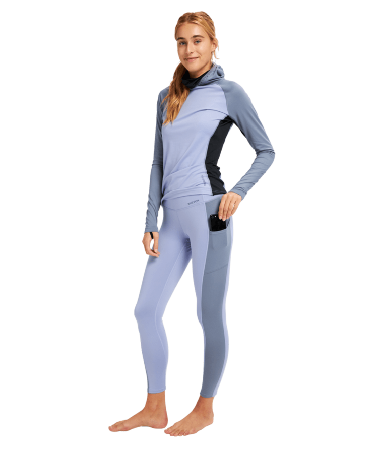 Burton Burton Womens Midweight X Base Layer Pants | Folkstone Gray / Foxglove Violet