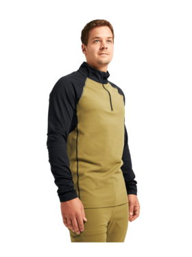 Burton Burton Mens Heavyweight X Base Layer Quarter-Zip | Martini Olive/True Black
