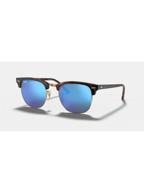 Ray Ban Ray Ban Clubmaster Matte Havana On Gold | Blue Flash