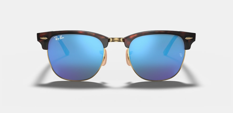 Ray Ban Ray Ban Clubmaster Matte Havana On Gold | Blue Flash