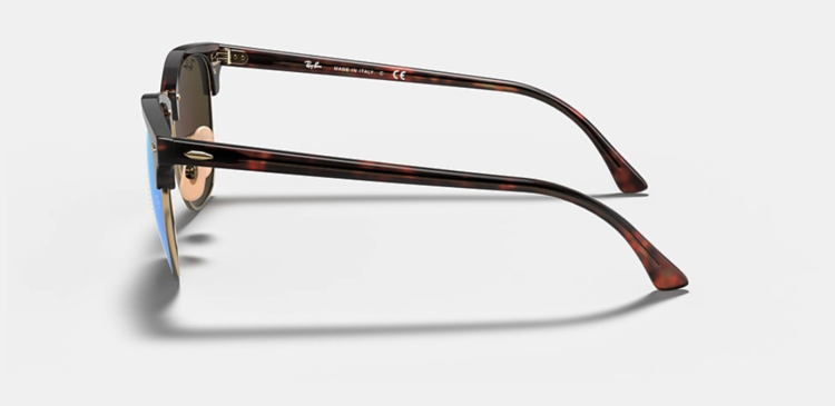 Ray Ban Ray Ban Clubmaster Matte Havana On Gold | Blue Flash