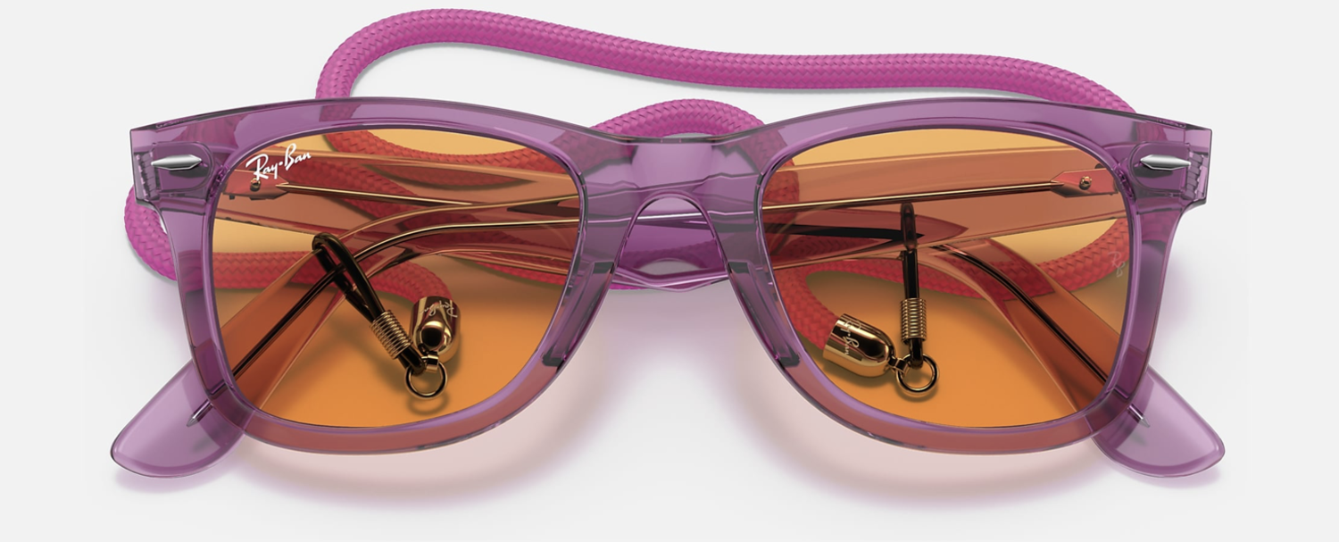 Blue violet mirrored ray bans sales