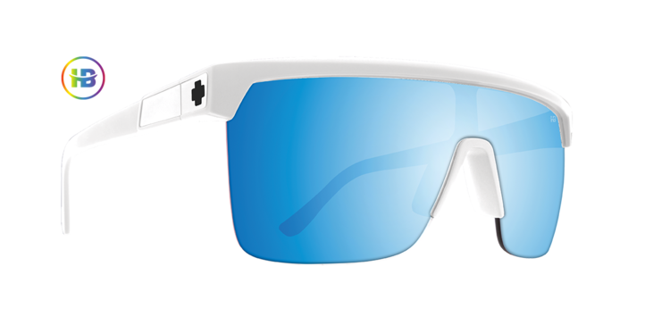 Spy Spy Flynn 5050 Matte White | Happy Boost Bronze Polar Ice Blue Spectra Mirror