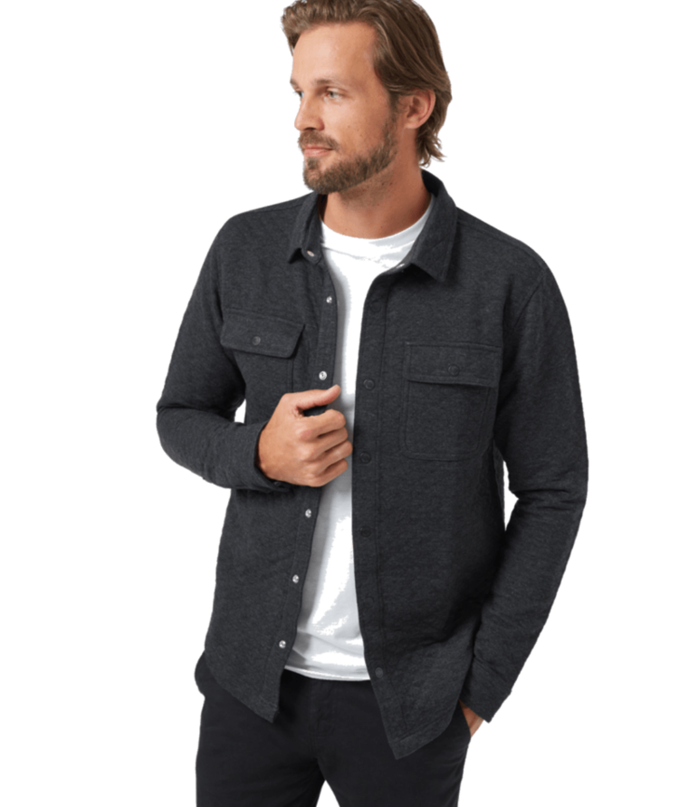 Tentree Tentree Quilted Colville Shacket (Mens) | Meteorite Black Htr