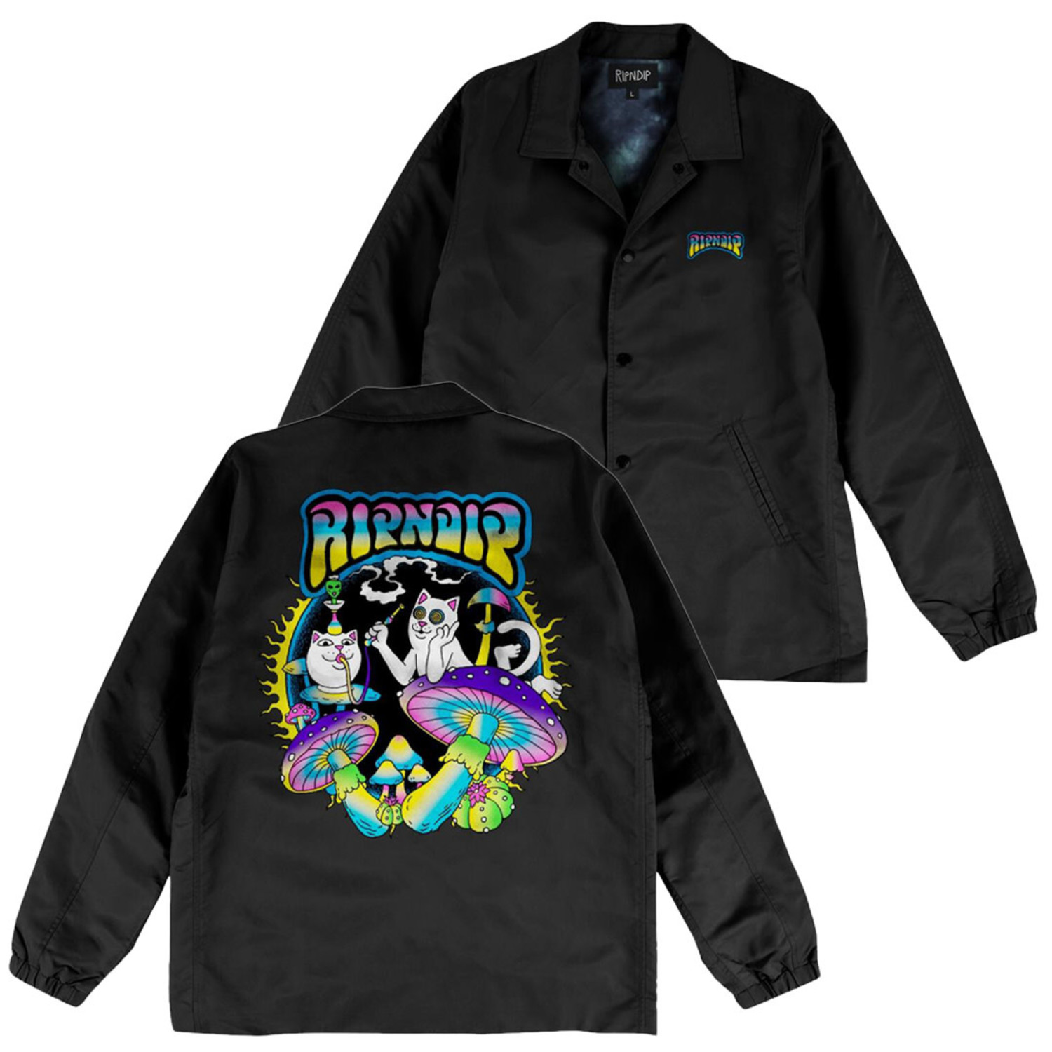 Rip n Dip Ripndip Coach Jacket Psychedelic Garden | Black