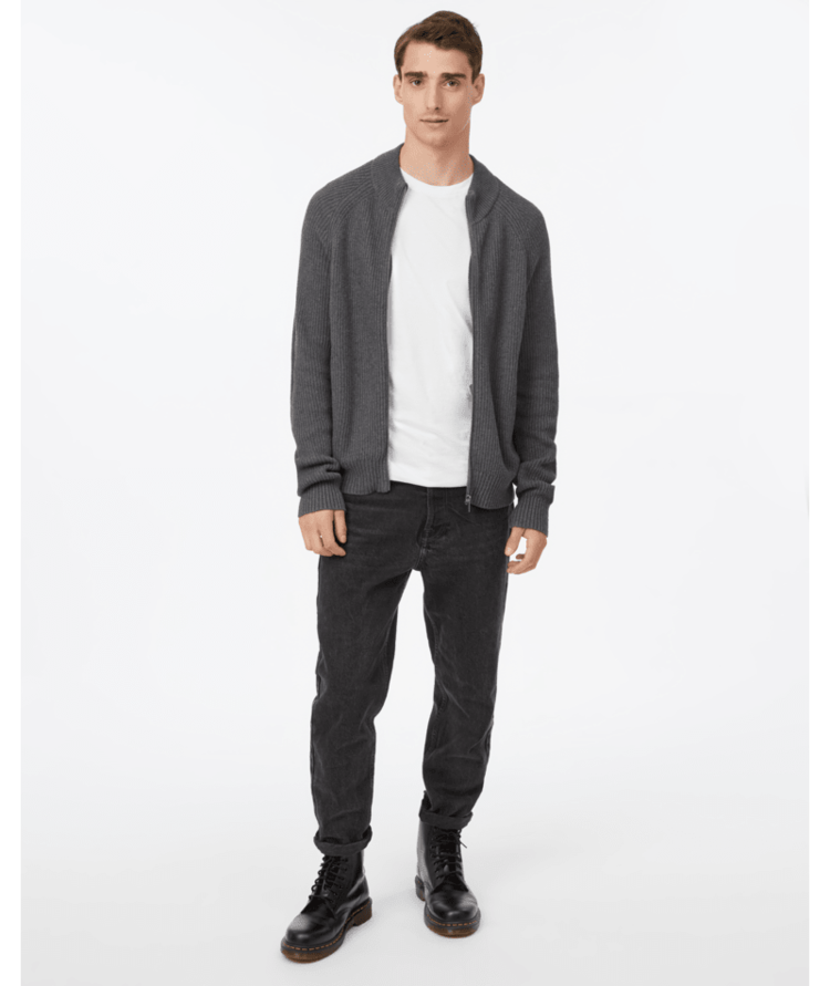 Tentree Tentree Mens Highline Zip Sweater | Dark Grey Heather
