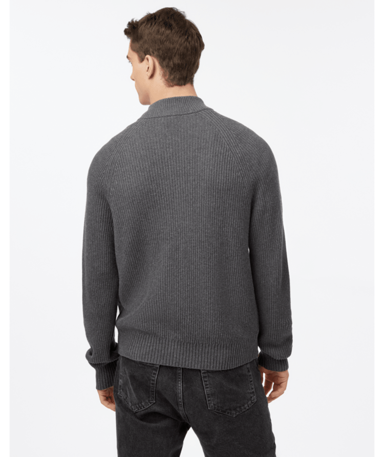 Tentree Tentree Mens Highline Zip Sweater | Dark Grey Heather